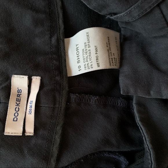 DOCKERS Metro Pant 10 SHORT Women's Navy Blue Flat Front Chino Casual Pants - Picture 5 of 5